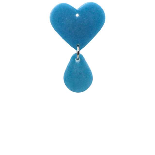 Statement breloque - coeur et goutte - 4cm x 2,5cm