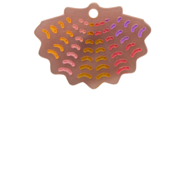 Maxi breloque - Coquille Saint-Jacques - 3cm x 4cm - Acrylique et détails peint