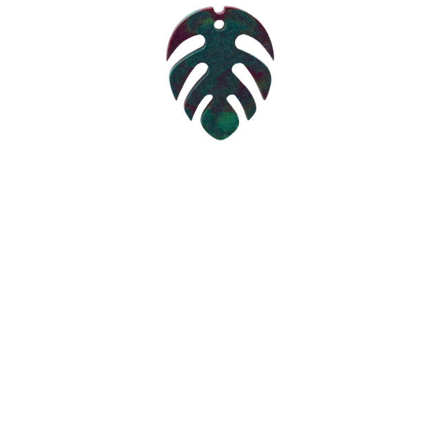 Breloque - Feuille de Monstera - 3 tailles - Résine marbrée