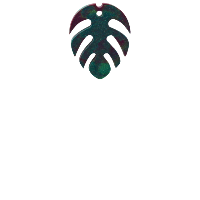 Breloque - Feuille de Monstera - 3 tailles - Résine marbrée