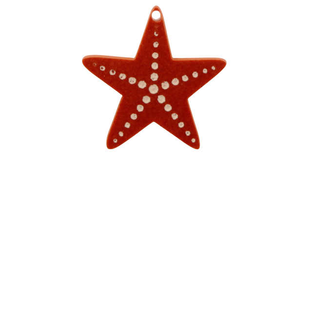 Breloque - Etoile de mer - 3cm x 3cm - Résine corail